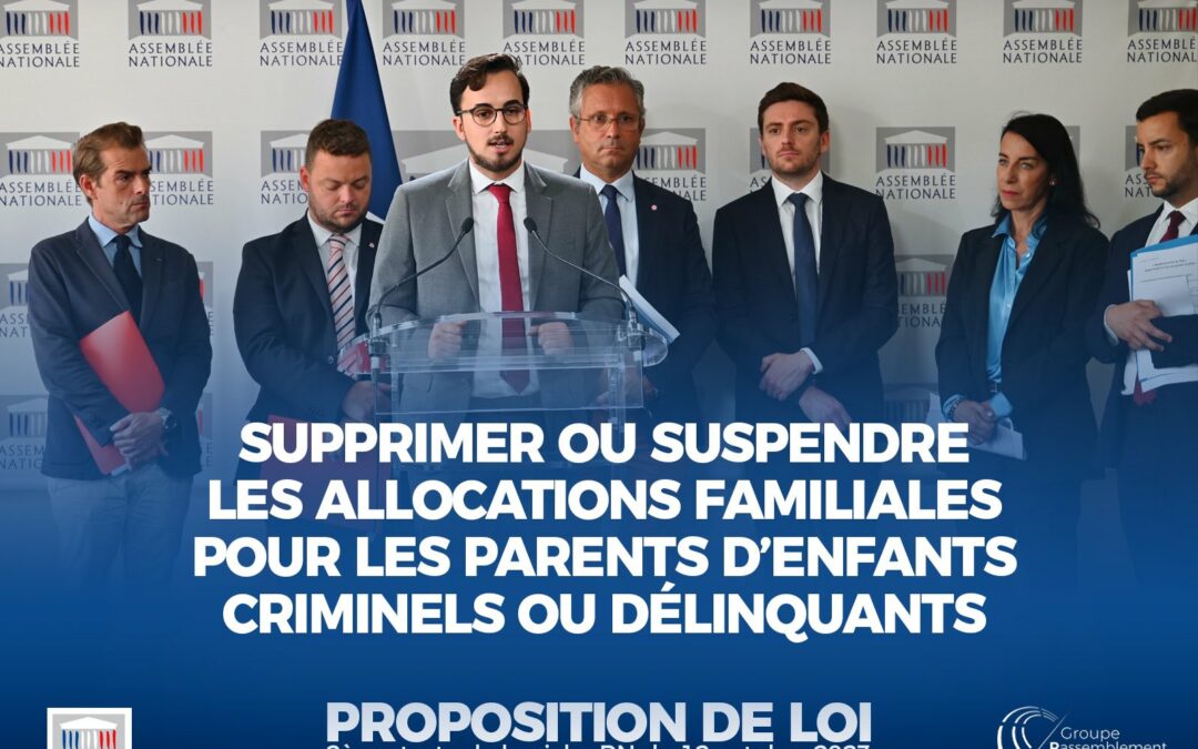 Proposition de loi : supprimer ou suspendre les allocations familiales pour les parents d’enfants criminels ou délinquants !